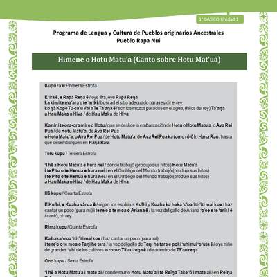 04-Orientaciones al docente - LC02 - Rapa nui - U1 - Himene o Hotu Matu’a (Canto sobre Hotu Mat’ua)