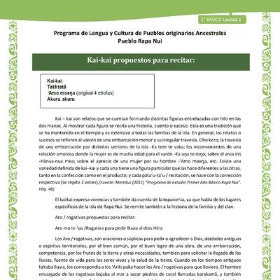05-Orientaciones al docente - LC02 - Rapa nui - U1 - Kai-kai propuestos para recitar