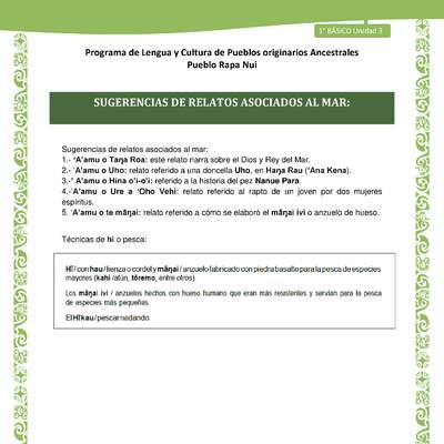 03-Orientaciones al docente - LC01-RAPANUI - U03 - Sugerencias de relatos asociados al Mar