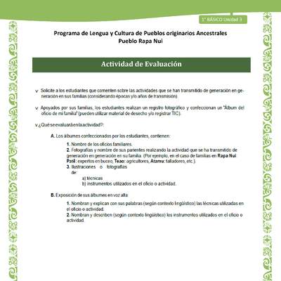 07-Orientaciones al docente - LC01-RAPANUI - U03 -  Actividad de Evaluación