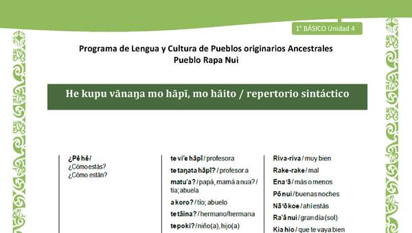 05-Orientaciones al docente - LC01-RAPANUI - U04 - Repertorio sintáctico