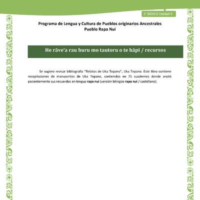 02-Orientaciones al docente - LC01-RAPANUI - U04 - He rāve’a rau huru mo tautoru o te hāpī-recursos