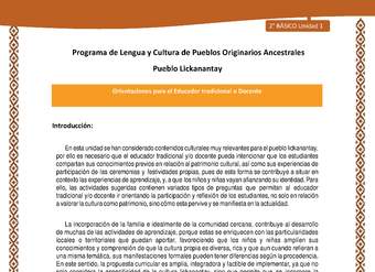 Orientaciones al docente - LC02 - Lickanantay - U1 - Introducción