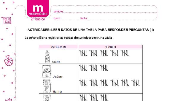 Leer datos de una tabla para responder preguntas (II)