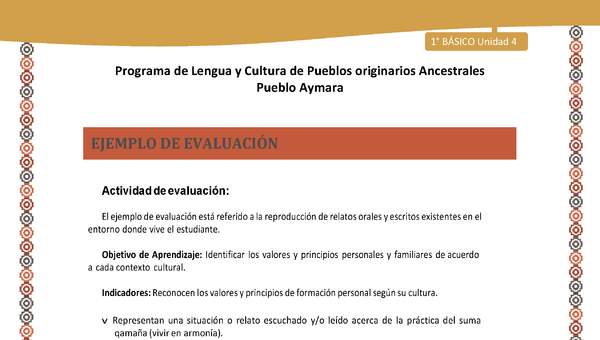 Ejemplo de evaluación