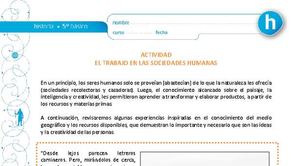 El trabajo en las sociedades humanas