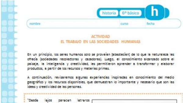 El trabajo en las sociedades humanas