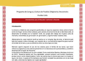 Orientaciones al docente - LC02 - Colla - U3 - Introducción