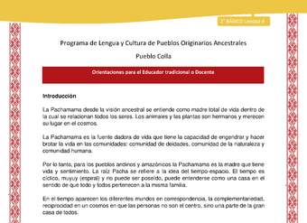 Orientaciones al docente - LC02 - Colla - U4 - Introducción