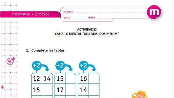 Cálculo mental "dos más, dos menos"