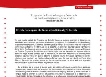 Orientaciones para el educador tradicional y/o docente