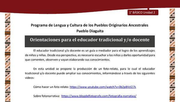 Orientaciones para el educador tradicional y/o docente