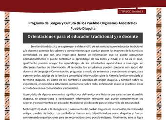 Orientaciones para el educador tradicional y/o docente