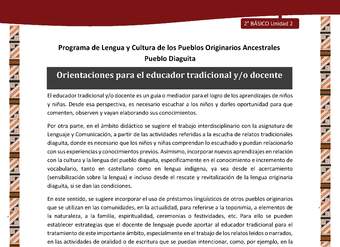 Orientaciones para el educador tradicional y/o docente