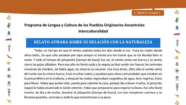 Relato Aymara sobre su relación con la naturaleza