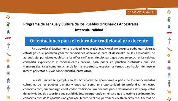 Orientaciones para el educador tradicional y/o docente