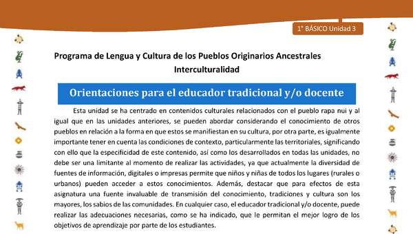 Orientaciones para el educador tradicional y/o docente