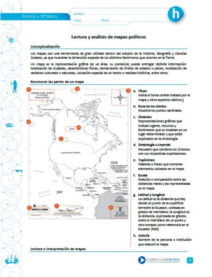 Lectura y análisis de mapas físicos