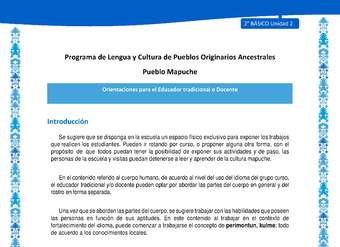 Orientaciones al docente - LC02 - Mapuche - U2 - Introducción