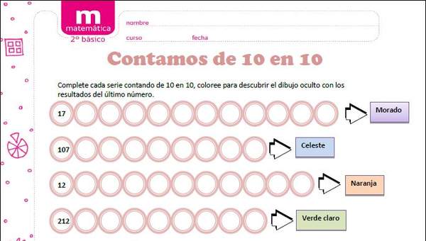 Contar de 10 en 10