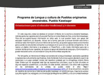 Orientaciones al docente - LC01 - Kawésqar - U2 - Introducción