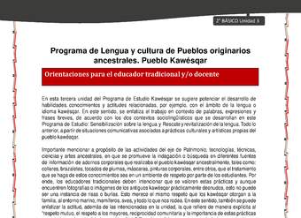 Orientaciones al docente - LC02 - Kawésqar - U3 - Introducción