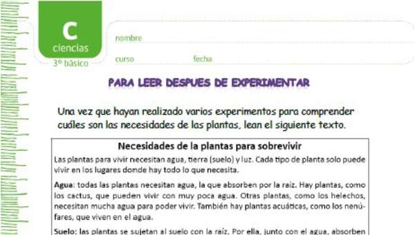 Para leer después de experimentar