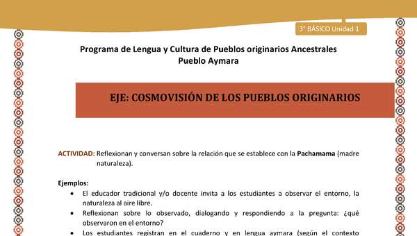 10-Actividad Sugerida LC03 U01-OA12-Reflexionan y conversan sobre la relaci+¦n que se establece con la Pachamama(madre naturaleza).