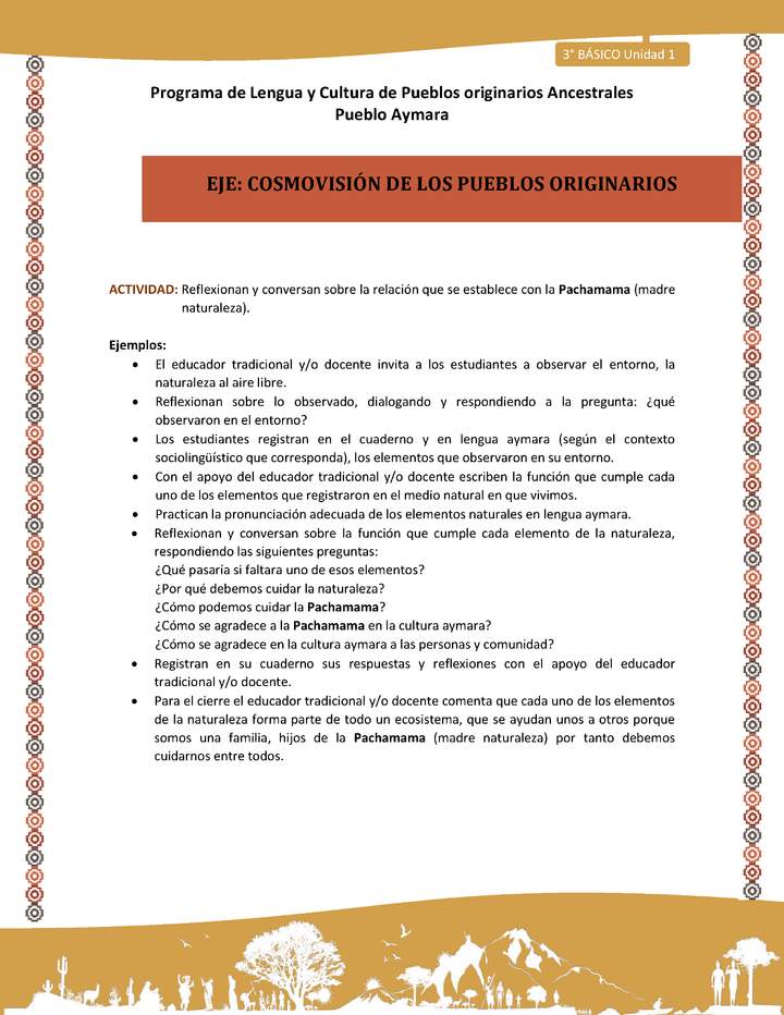 10-Actividad Sugerida LC03 U01-OA12-Reflexionan y conversan sobre la relaci+¦n que se establece con la Pachamama(madre naturaleza).