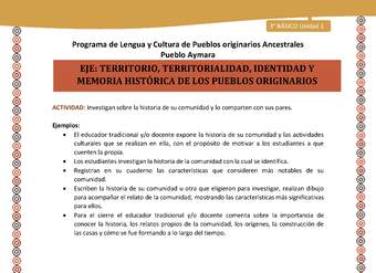 08-Actividad Sugerida LC03 U01-0A07-Investigan sobre la historia de su comunidad y lo comparten con sus pares