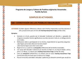 16-Actividad Sugerida LC03-U02-OA11-Escriben algunas reflexiones y deseos sobre hechos importantes ocurridos durante el año y proyecciones para el inicio del machaq mara/mara t’aqa (cambio ciclo).