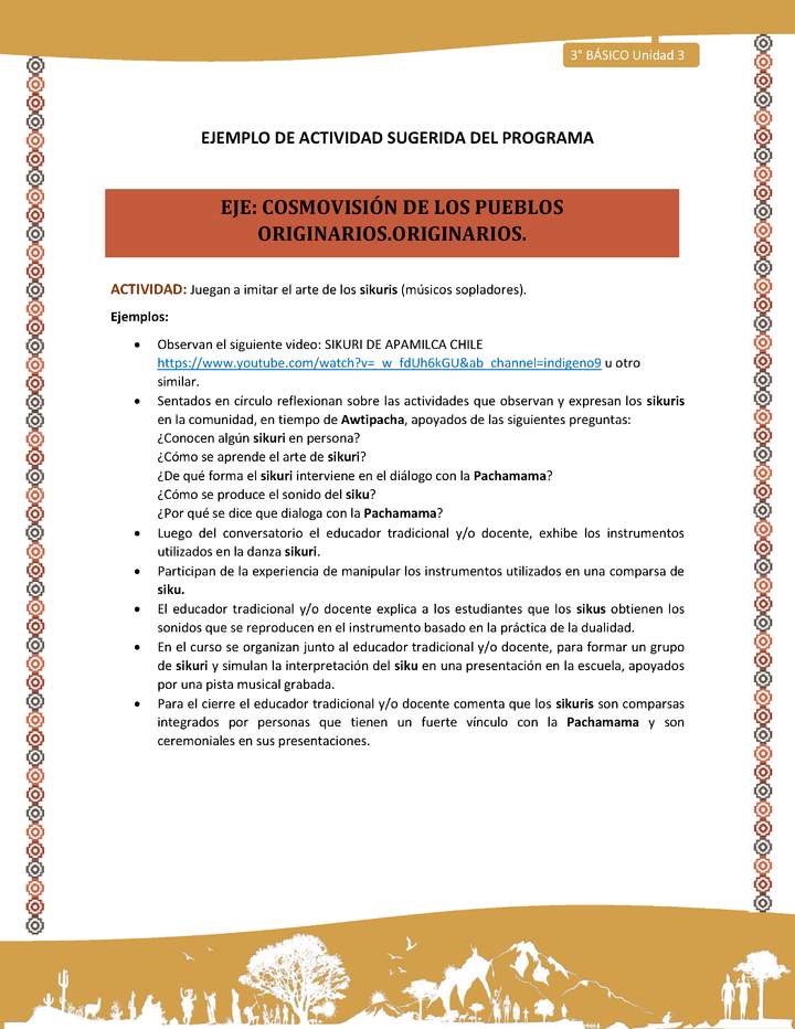 13-Actividad Sugerida LC03-U03-OA10-Juegan a imitar el arte de los sikuris (músicos sopladores).
