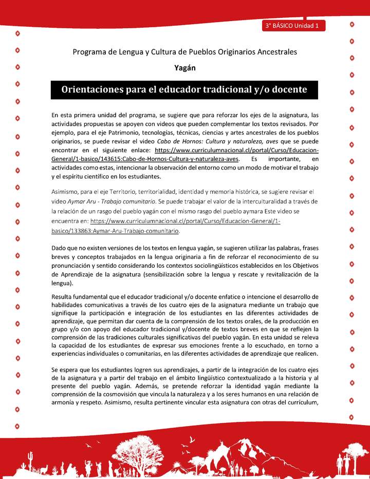 Orientaciones para el educador tradicional y/o docente