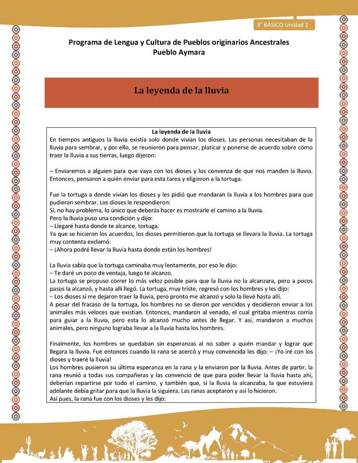 05-Orientaciones al docente - LC03 - Aymara - U01 -La leyenda de la lluvia