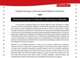 Orientaciones para el educador tradicional y/o docente