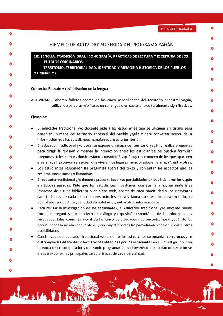 Elaboran folletos acerca de las cinco parcialidades del territorio ancestral yagán, utilizando palabras y o