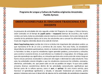 Orientaciones para el educador tradicional y/odocente