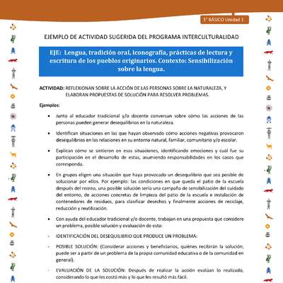 Reflexionan sobre la acción de las personas sobre la naturaleza, y elaboran propuestas de solución para resolver problemas