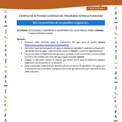 Reflexionan y comentan la importancia del agua para el pueblo Aymara y para su propio pueblo