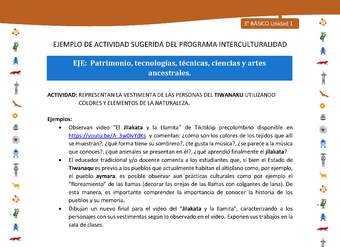 Representan la vestimenta de las personas del tiwanaku utilizando colores y elementos de la naturaleza