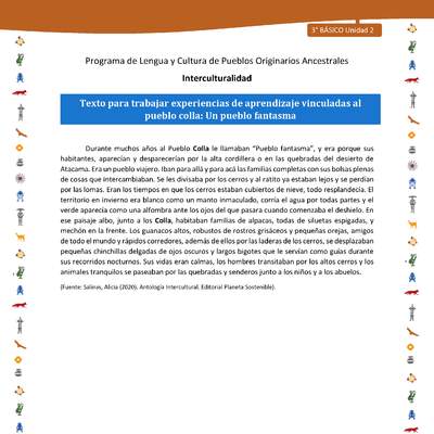 Texto para trabajar experiencias de aprendizaje vinculadas al pueblo colla: Un pueblo fantasma