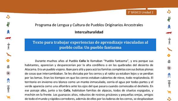 Texto para trabajar experiencias de aprendizaje vinculadas al pueblo colla: Un pueblo fantasma