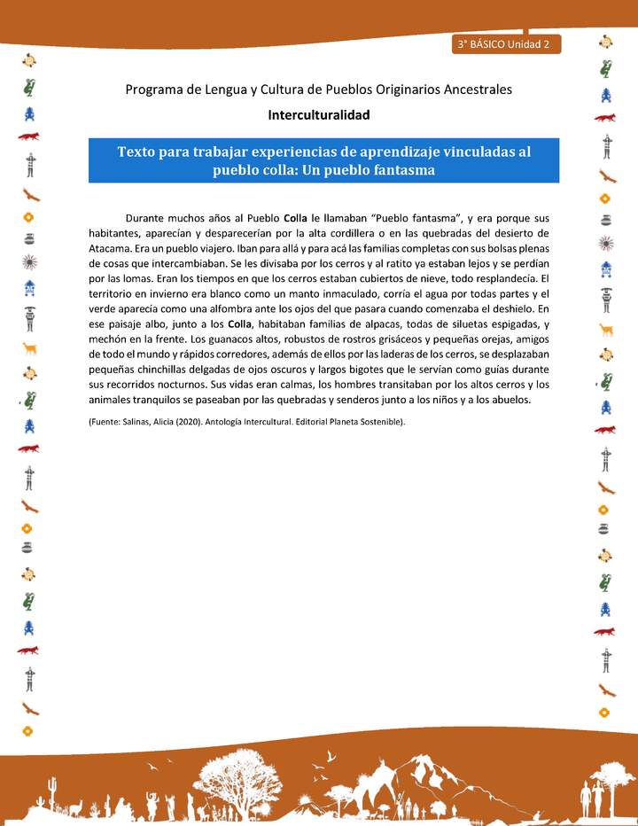 Texto para trabajar experiencias de aprendizaje vinculadas al pueblo colla: Un pueblo fantasma