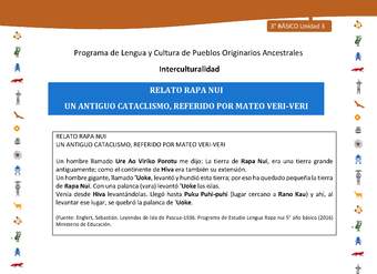 Relato rapa nui un antiguo cataclismo, referido por Mateo Veri-Veri