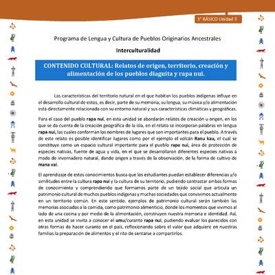 Relatos de origen, territorio, creación y alimentación de los pueblos diaguita y rapa nui