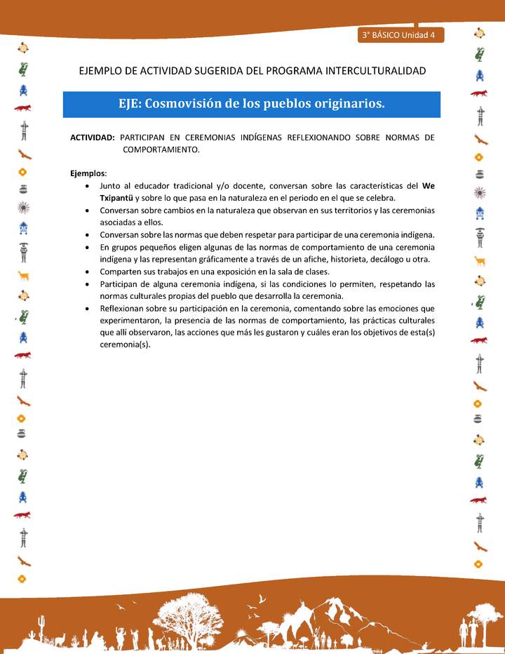 Participan en ceremonias indígenas reflexionando sobre normas de comportamiento