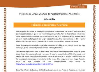 Técnicas ancestrales: Alfarería