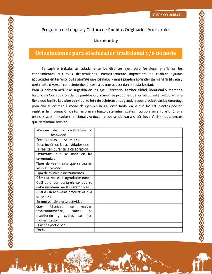 Orientaciones para el educador tradicional y/o docente