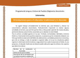 Orientaciones para el educador tradicional y/o docente