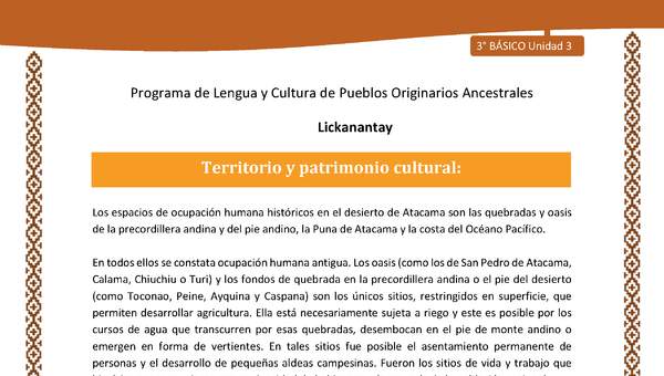 Territorio y patrimonio cultural